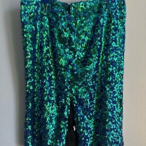Green and Blue Sequin Skirt